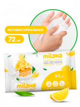 Влажные антибактериальные салфетки Milana Лимонный десерт (72шт) GRASS